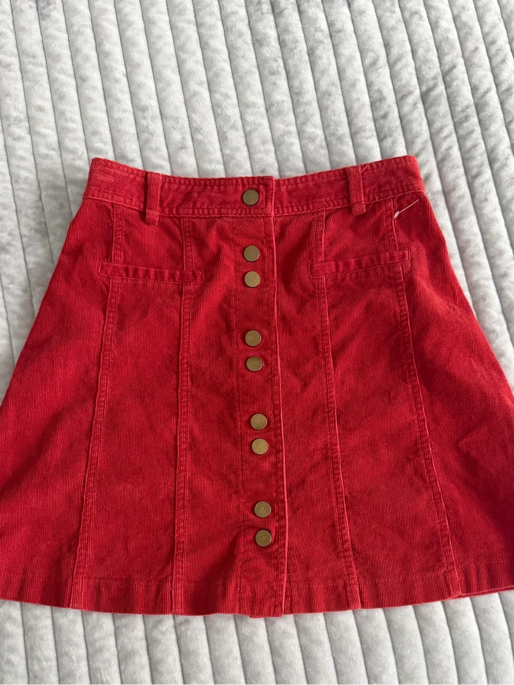Very J  Front-Button Corduroy Skater Skirt